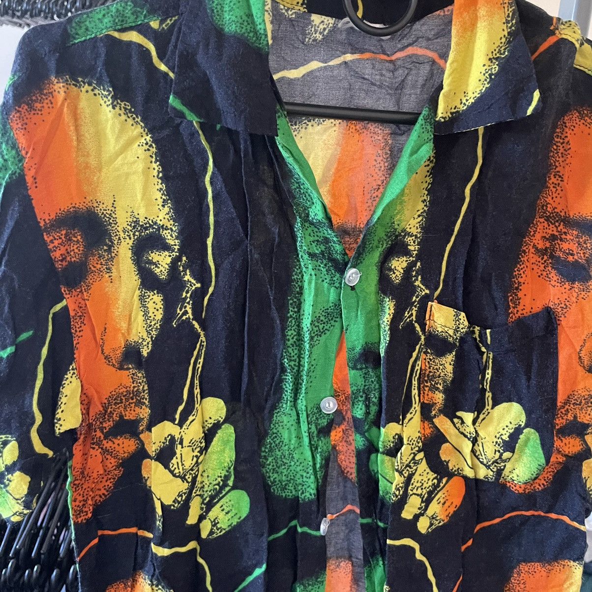 Band Tees × Vintage 1980s Bob Marley SINGLE STITCHED SHIRT TEE MONOGRAMM Size US M / EU 48-50 / 2 - 3 Thumbnail