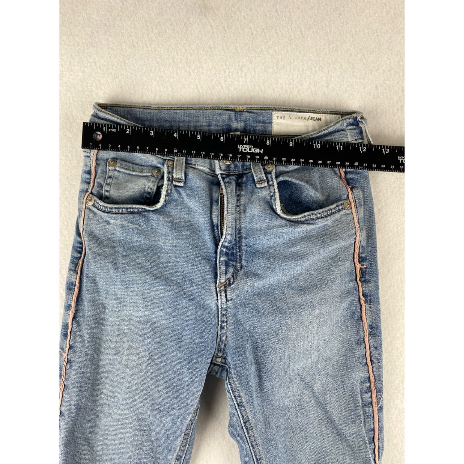 Rag & Bone Rag & Bone High Rise Skinny Jeans Womens 24 Blue Denim USA Made Distressed Jeans Women 24 Blue Distressed Denim Modern 90s Mens? Size 42" / US 20 - 4 Thumbnail