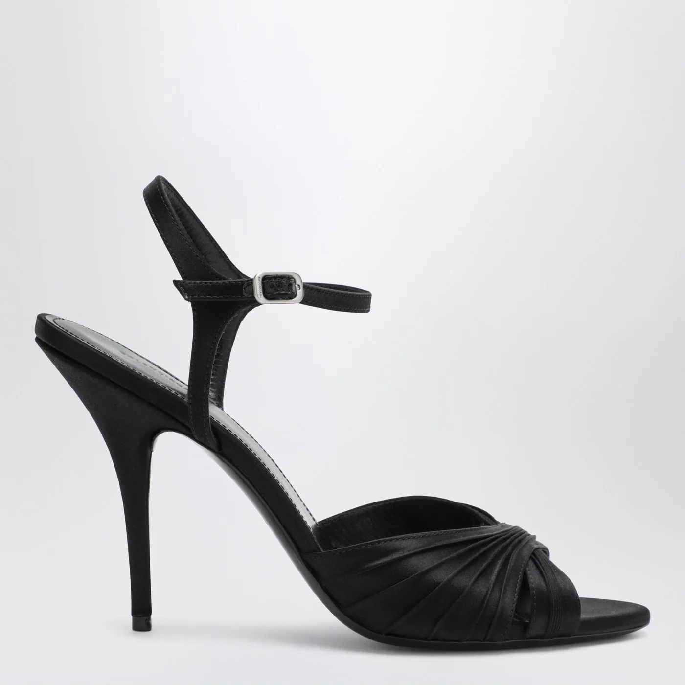 Balenciaga o1d2blof0426 Dynastie Satin Sandals in Black Size US 10 / IT 40 - 1 Thumbnail