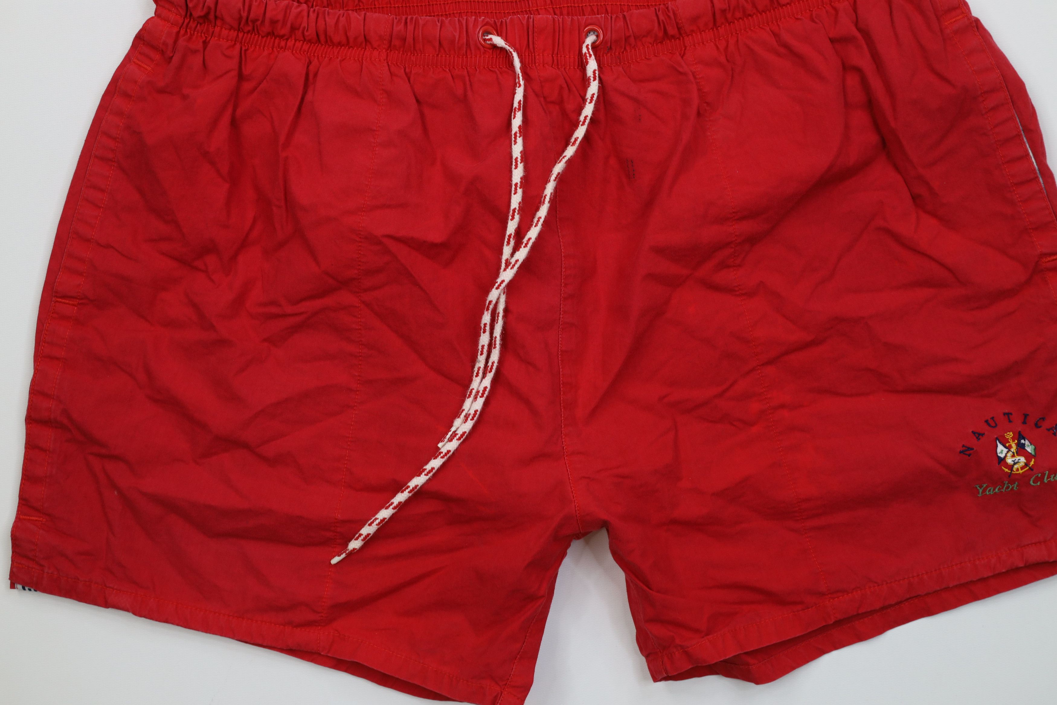Nautica Vintage 90s Nautica Yacht Club Spell Out Lined Shorts Trunks Size US 34 / EU 50 - 3 Thumbnail