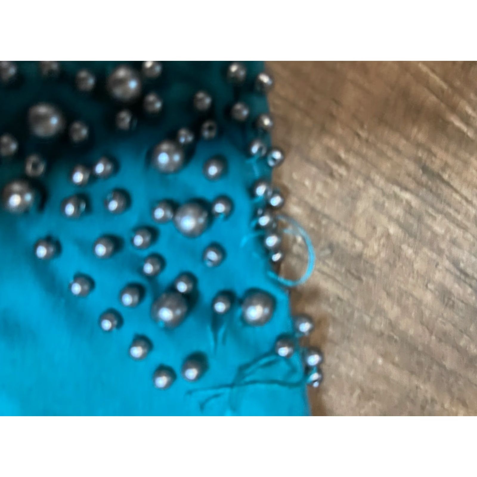 Cotton On Cotton On Top Womens Medium M Blue Teal Blouse Beaded Short Sleeve Shirt Blouse Casual Travel Pattern Striped Size M / US 6-8 / IT 42-44 - 4 Thumbnail
