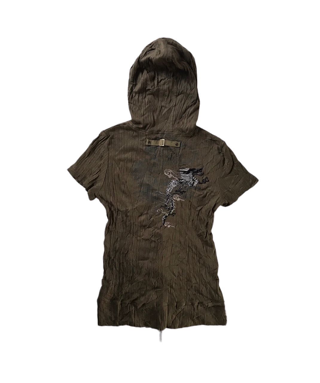image of If Six Was Nine Y2K! Ozz Crooce Shorts Sleeve Hoodie Zip in Chocolate, Women's (Size Medium)