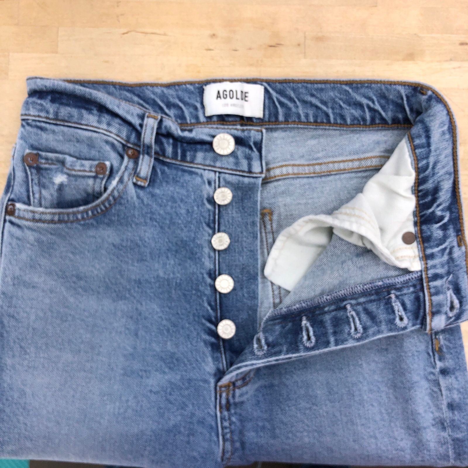 Agolde Agolde Size 24 Jeans Nico Button Fly High Rise Slim Fit Size 26" / US 2 / IT 38 - 10 Thumbnail