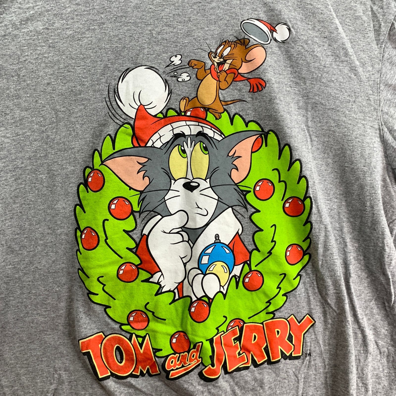 Other Tom & Jerry Christmas Shirt Adult Size XL Gray Short Sleeve Size US XL / EU 56 / 4 - 4 Thumbnail