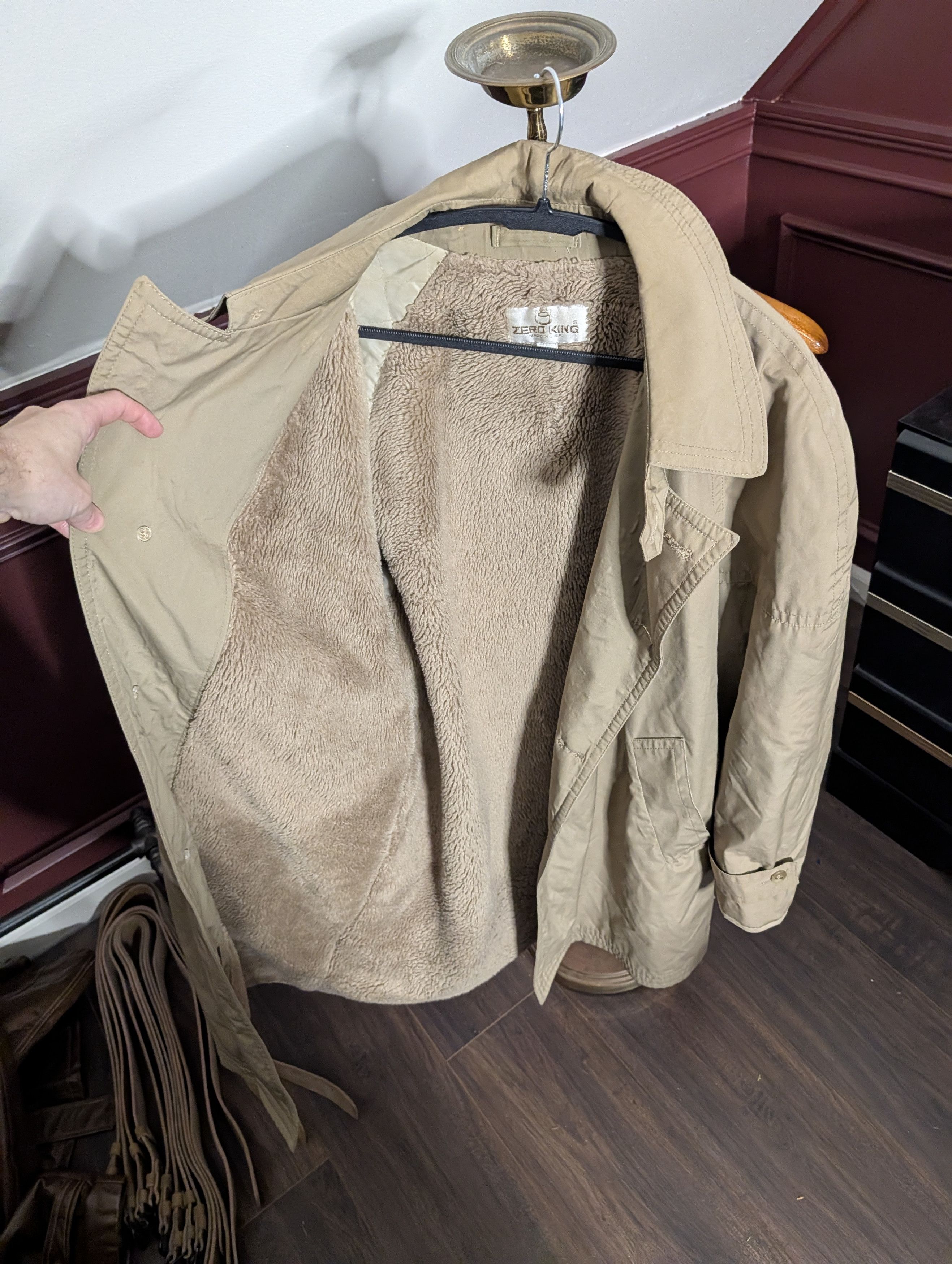 Vintage ZERO KING Shearling Fur Lined VTG MiUSA trench coat Size US XL / EU 56 / 4 - 9 Thumbnail