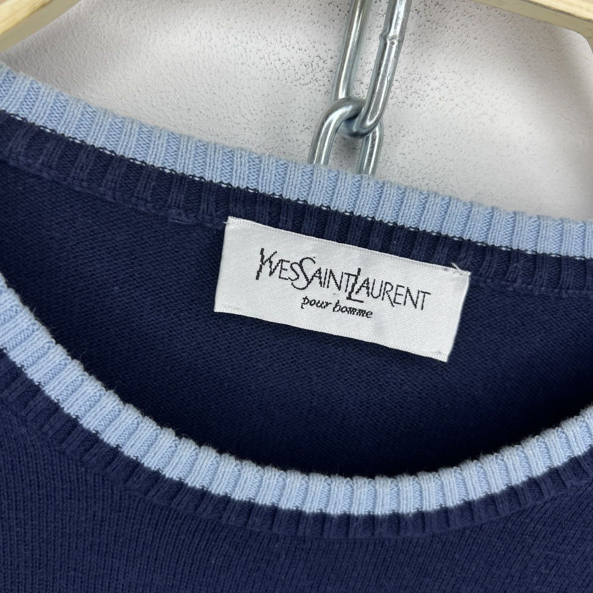 Yves Saint Laurent Yves Saint Laurent YSL Big Logo Knit Sweater Pullover Size US M / EU 48-50 / 2 - 5 Thumbnail