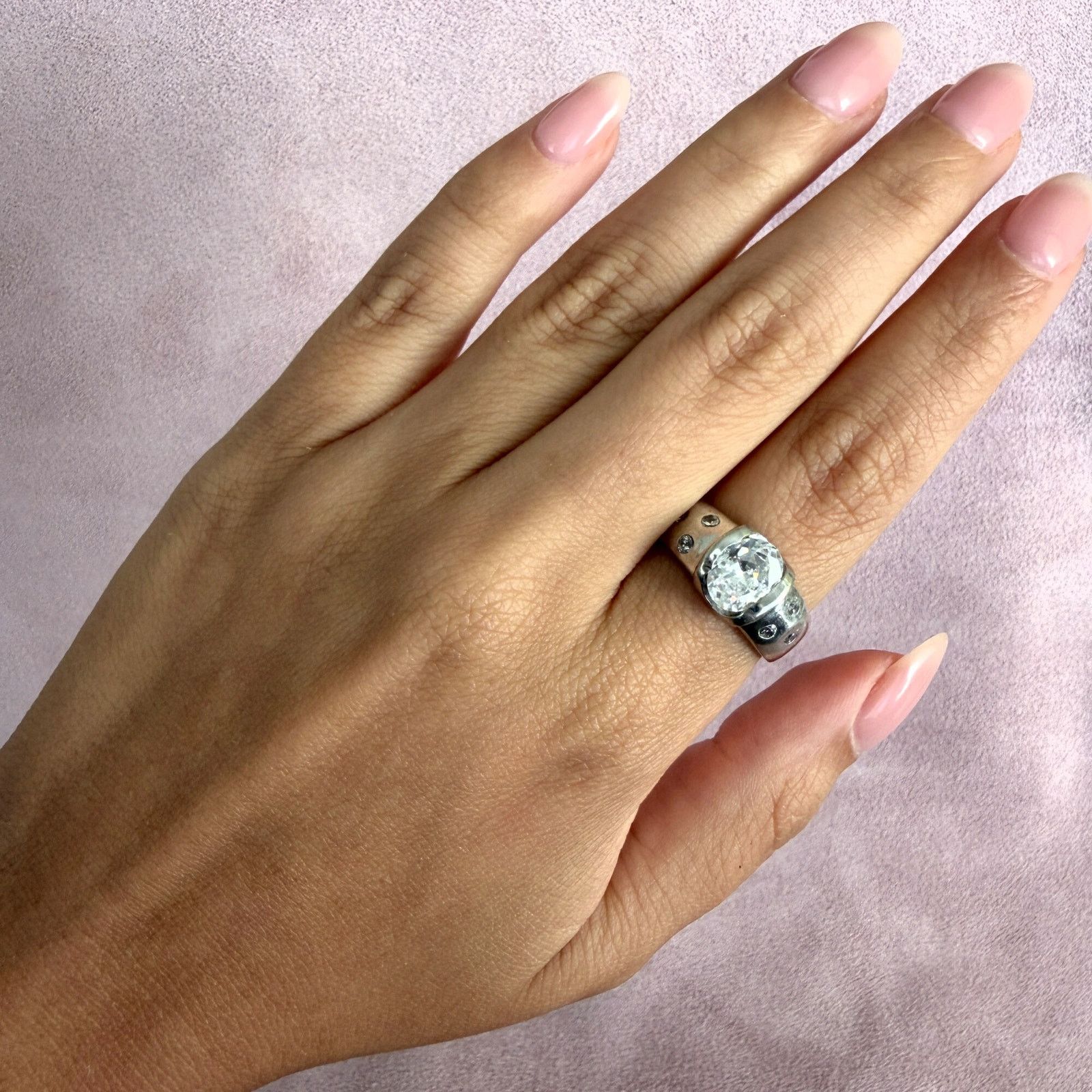 Sterling Silver sterling silver oval-cut cz ring size 9 Size ONE SIZE - 2 Thumbnail