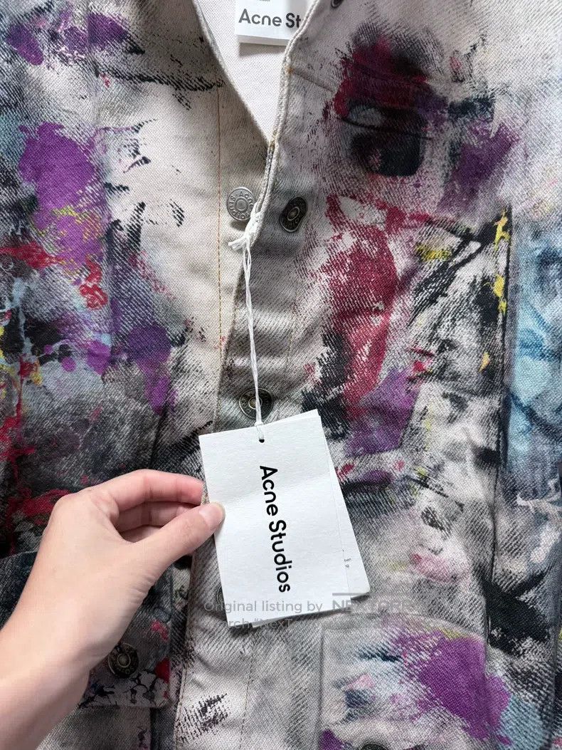 Acne Studios Acne Studios Painted Tie-Dye Vintage Design Denim Jacket Size US XL / EU 56 / 4 - 6 Thumbnail