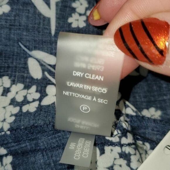 Calvin Klein Calvin Klein Floral 100% Rayon Capped Sleeve Full Button Bel Size S / US 4 / IT 40 - 9 Thumbnail