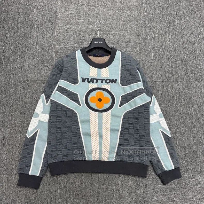 Louis Vuitton Knit Sweatshirt with Patterned Design.