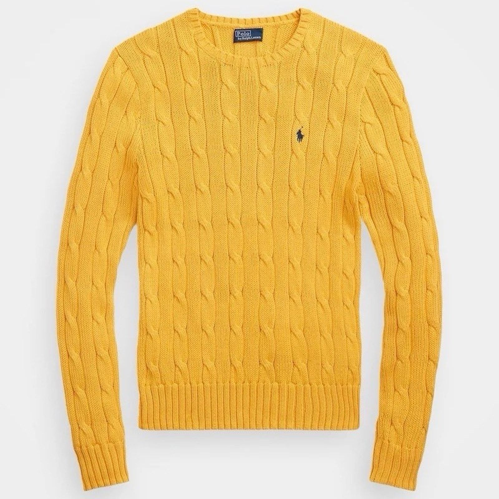 Polo Ralph Lauren NWT Polo Ralph Lauren Cable Knit Crewneck Sweater Yellow Size S / US 4 / IT 40 - 10 Thumbnail