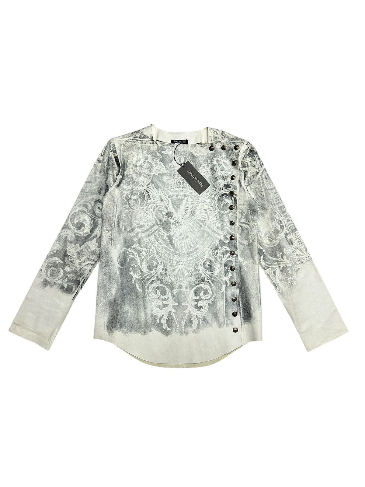 Balmain S/S 12 Printed Leather Fencing Jacket Size S / US 4 / IT 40 - 1 Thumbnail