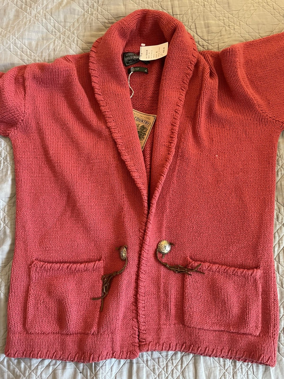 Polo Ralph Lauren Hand Knit Southwestern Shawl Sweater Size US XL / EU 56 / 4 - 4 Thumbnail