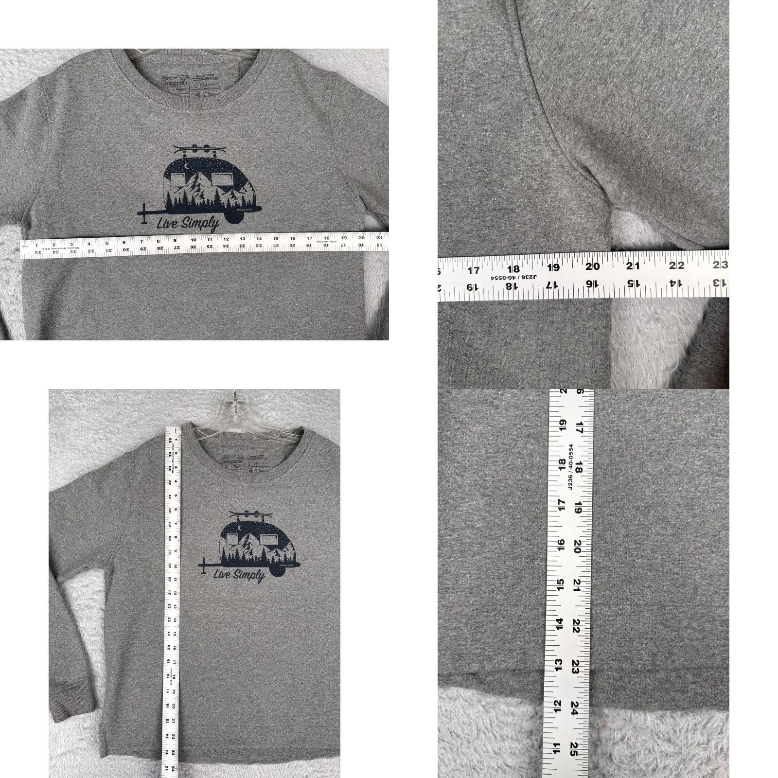 Patagonia Patagonia Sweatshirt Hoodie Womens Large Gray Crew Neck Teardrop Live Simply Camp Logo Pockets 3-Season Fleece Size L / US 10 / IT 46 - 8 Thumbnail