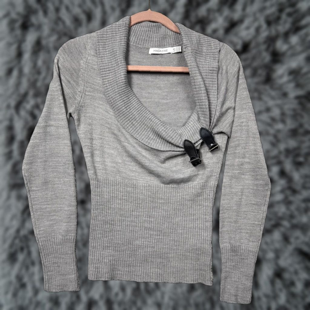 Vintage Magazine Sweater L Buckles Moto Chic Indie Sleaze Y2K McBling Corporate Goth Size L / US 10 / IT 46 - 1 Thumbnail