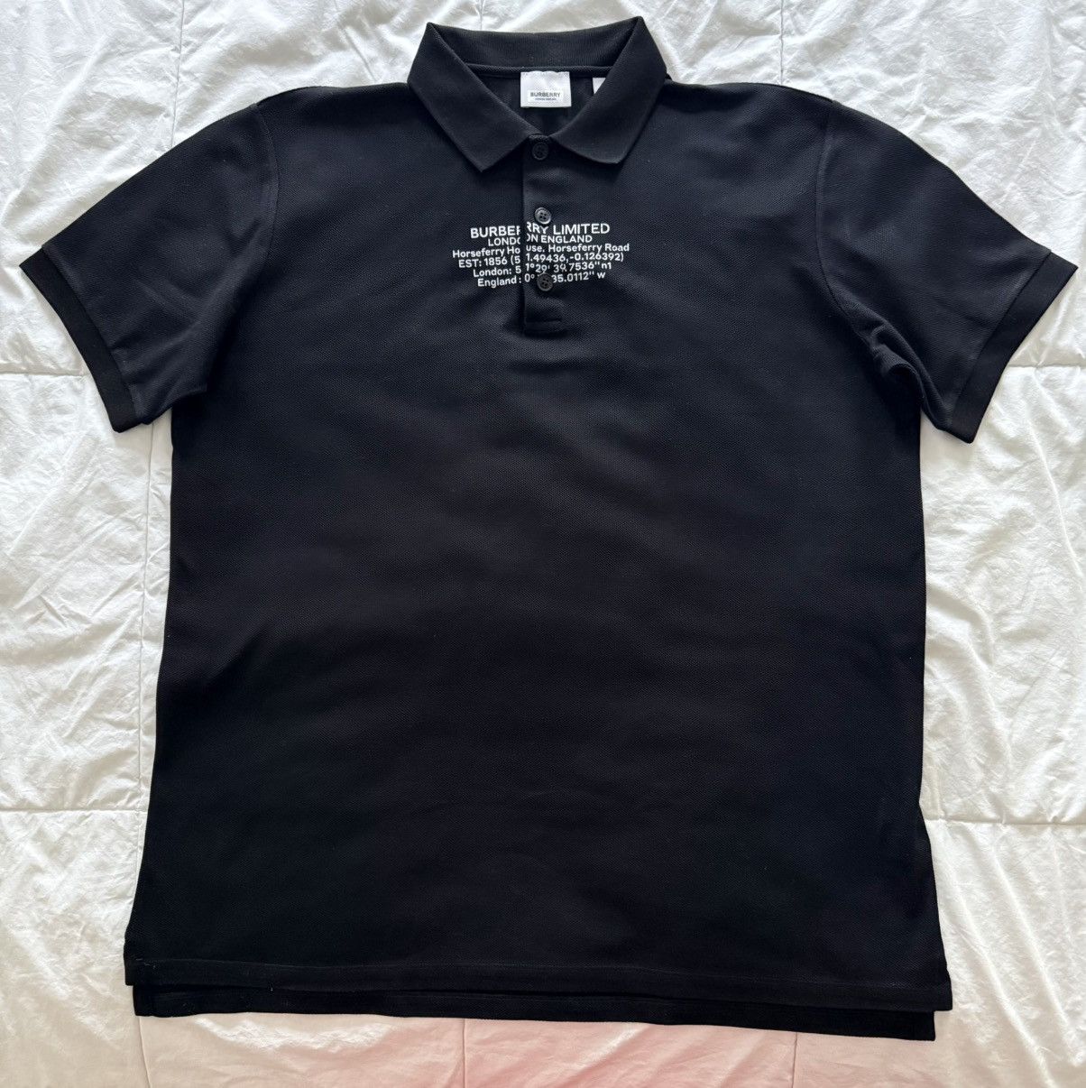 Burberry BURBERRY Men's "Arlo" Black Logo Short Sleeve Polo Shirt Size US M / EU 48-50 / 2 - 1 Thumbnail