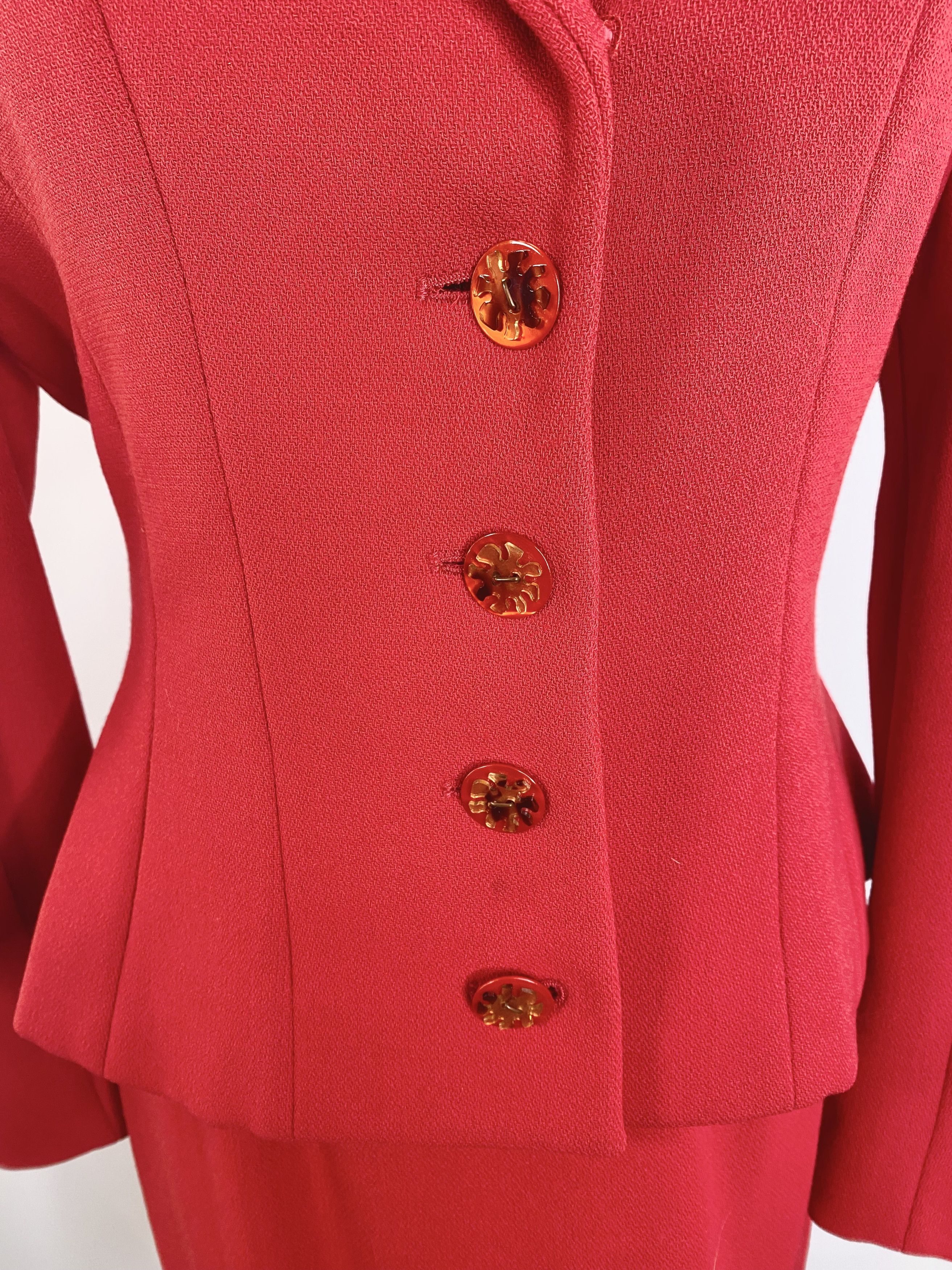 Chloe Vintage Archival Chloe - Red 2-Piece Skirt Designer Suit Size ONE SIZE - 2 Thumbnail