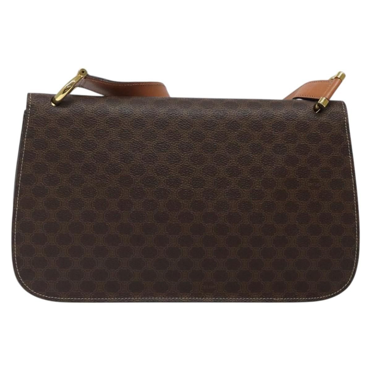 Celine CELINE Macadam Canvas Shoulder Bag Pvc Leather Brown Gold Size ONE SIZE - 3 Thumbnail