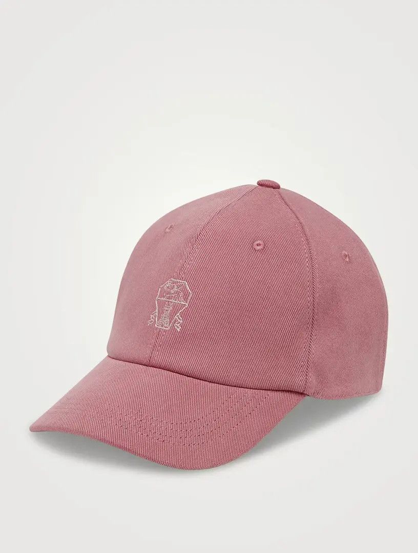 Brunello Cucinelli o1mle0725 Size: M / Embroidered Logo Cap / Hat in Pink Size ONE SIZE - 1 Thumbnail