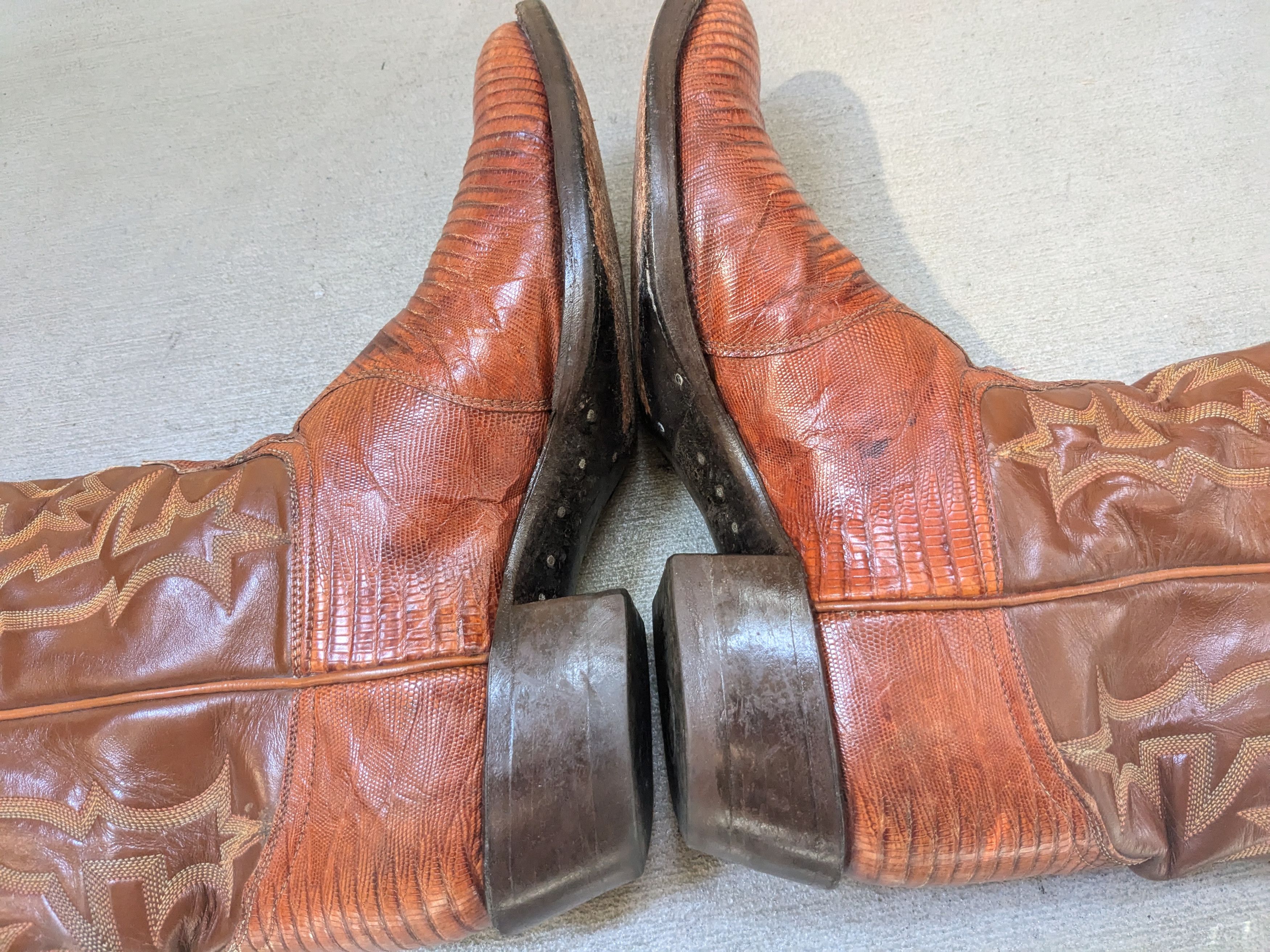 Tony Lama Tony Lama Cowboy Boots Lizard Brown 9.5 D Botas USA Size US 9.5 / EU 42-43 - 11 Thumbnail
