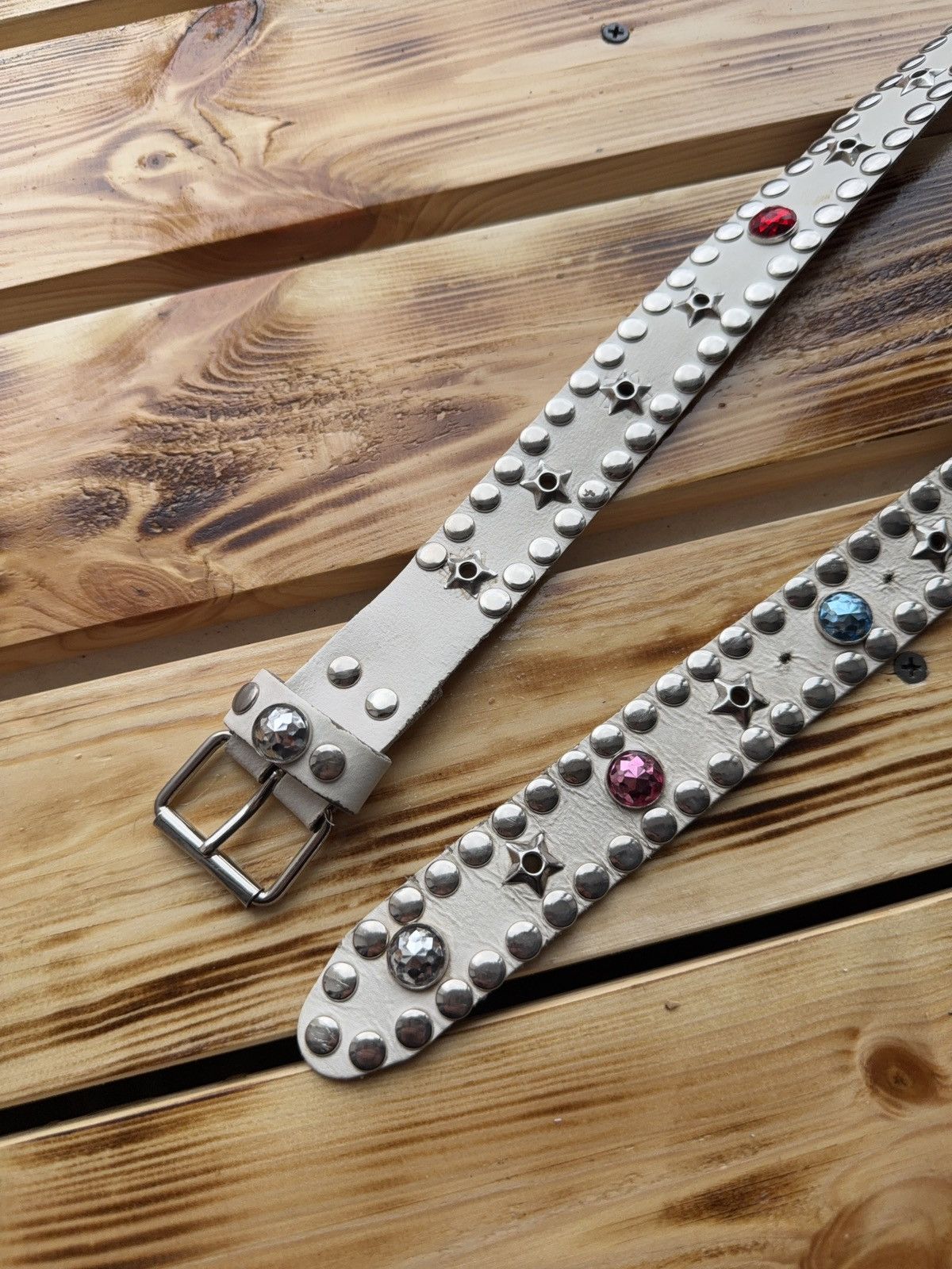 If Six Was Nine Vintage Japanese Studded Leather Punk Emo Rock Goth Y2K belt Size ONE SIZE - 3 Thumbnail