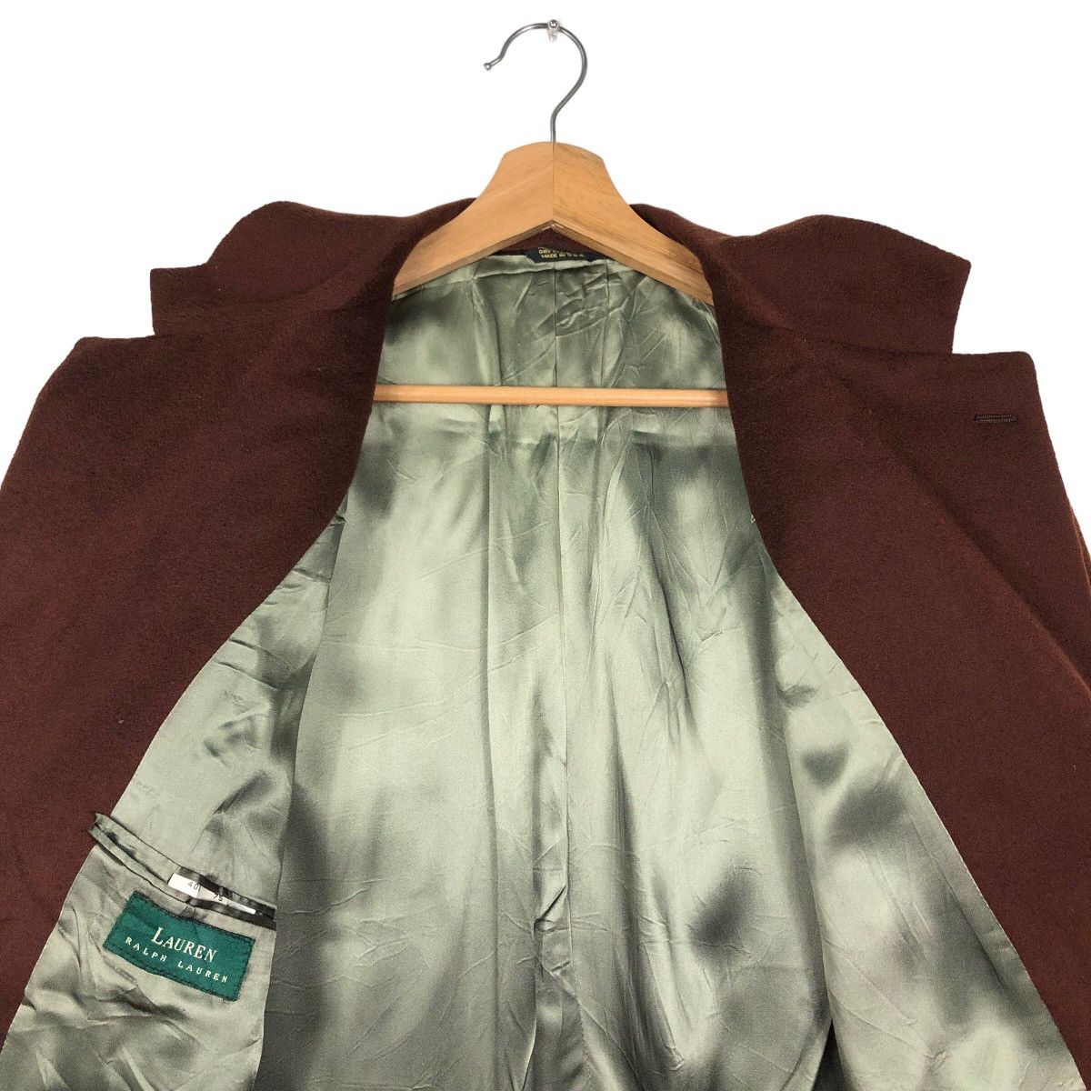 Japanese Brand 🔥Rich Brown - Long Fly Coats Wool Double Breast Green Label Size US M / EU 48-50 / 2 - 11 Thumbnail