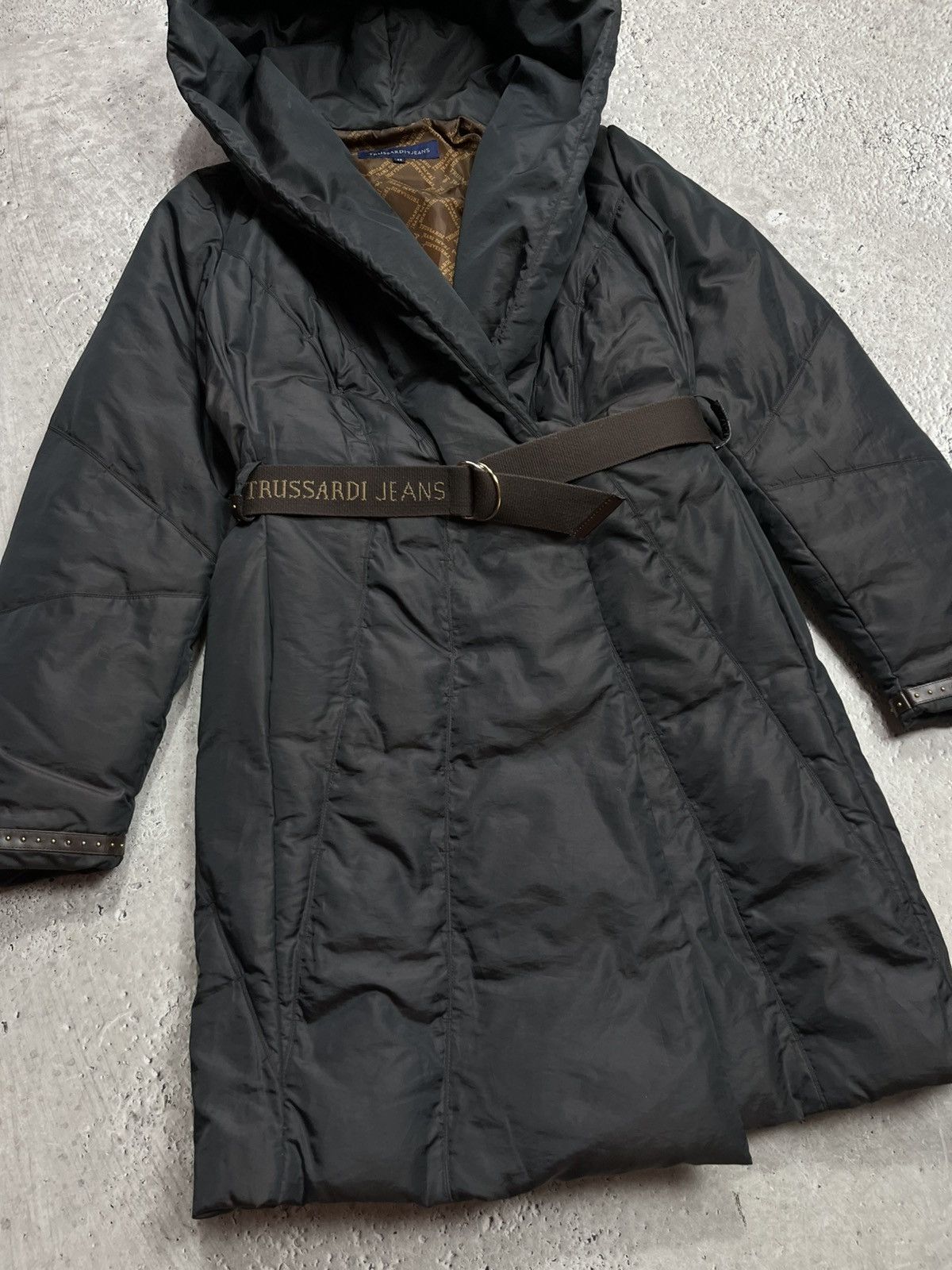 Trussardi Trussardi Jeans Womens Puffer Coat Hooded Belted Jacket 42 Size M / US 6-8 / IT 42-44 - 3 Thumbnail