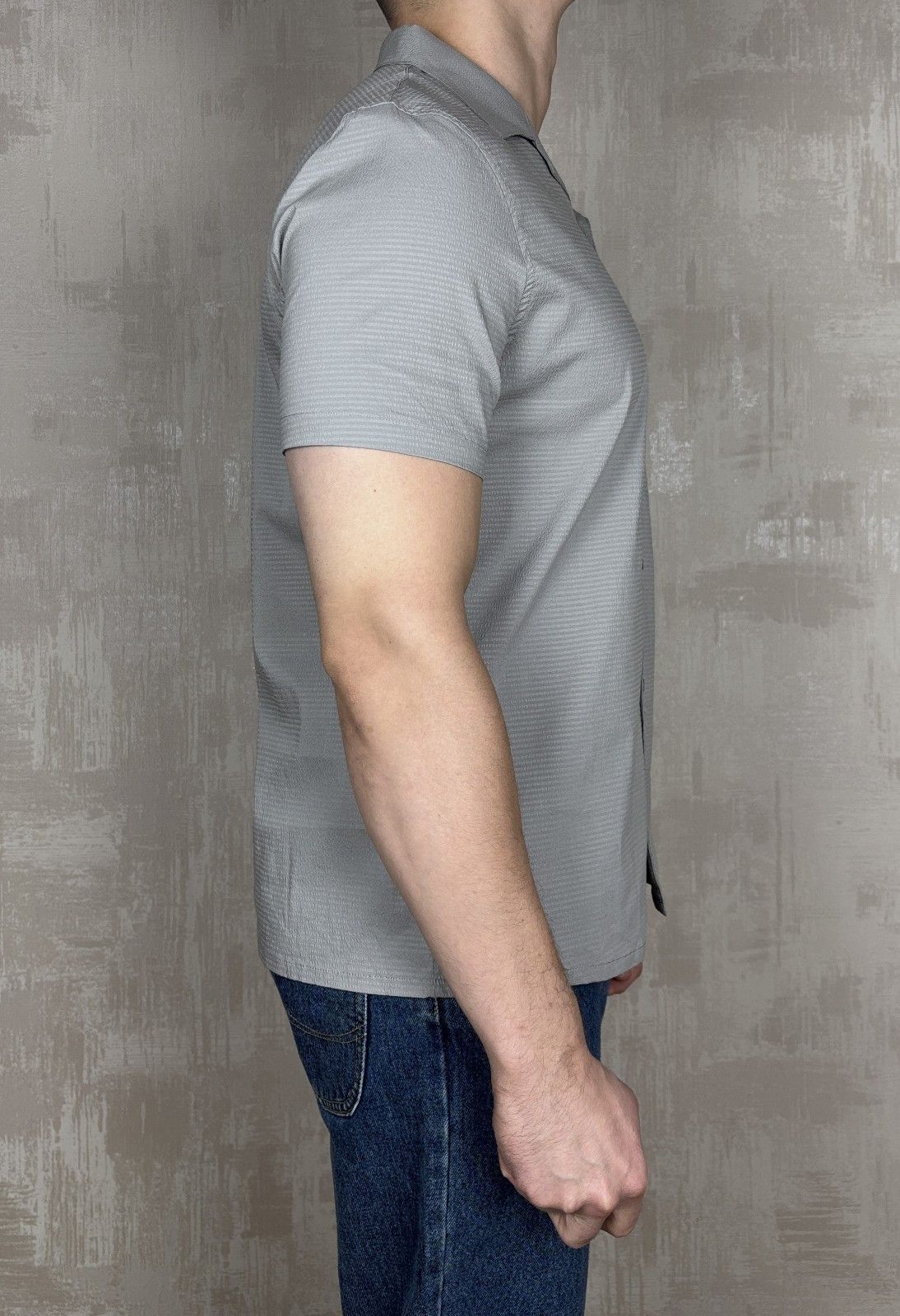 Other UK ARNE Seersucker Collar Short Sleeve Shirt in Stone Size US L / EU 52-54 / 3 - 8 Thumbnail