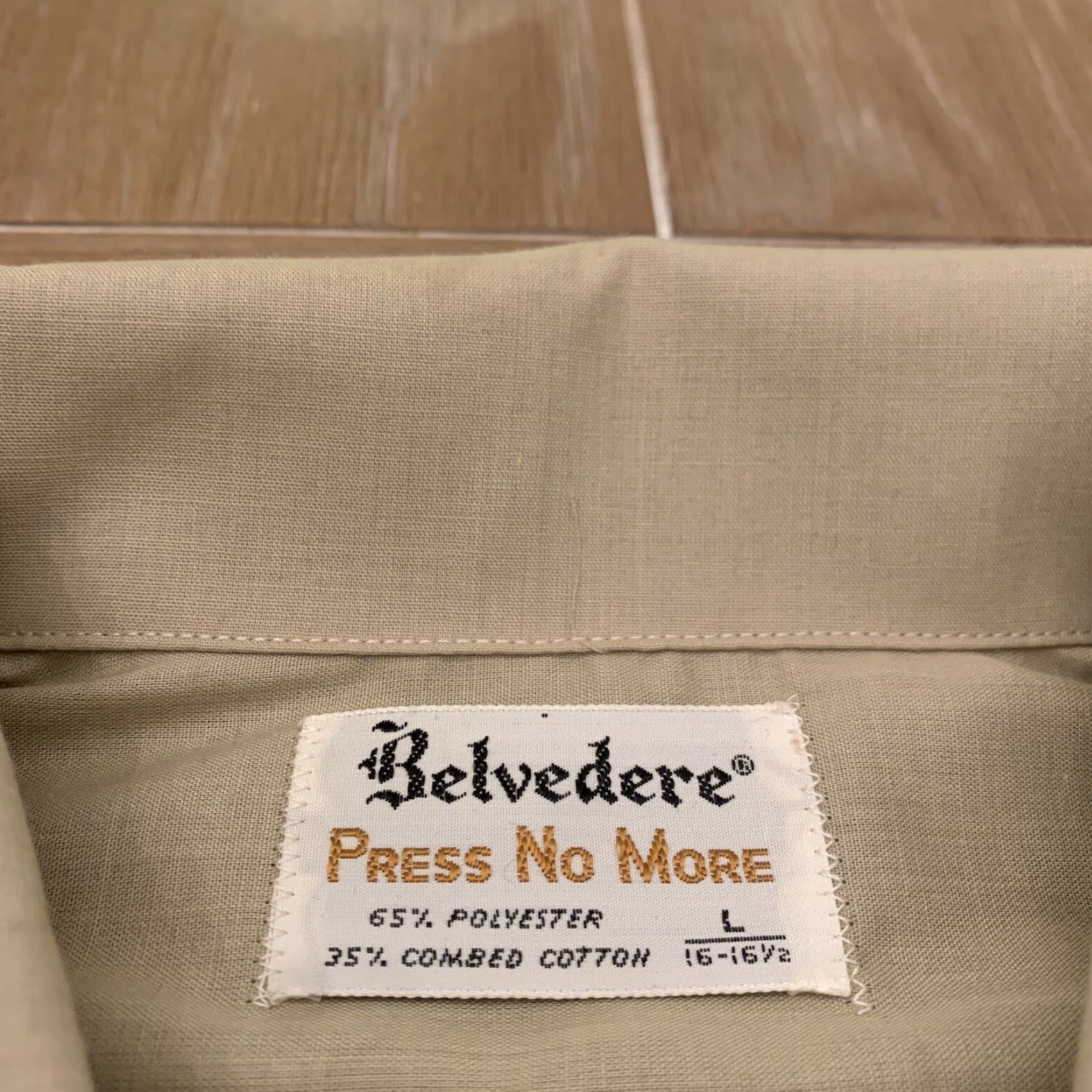 Vintage VINTAGE Belvedere Button-Up Shirt Women L Tan 16-16 1/2 Size L / US 10 / IT 46 - 2 Thumbnail