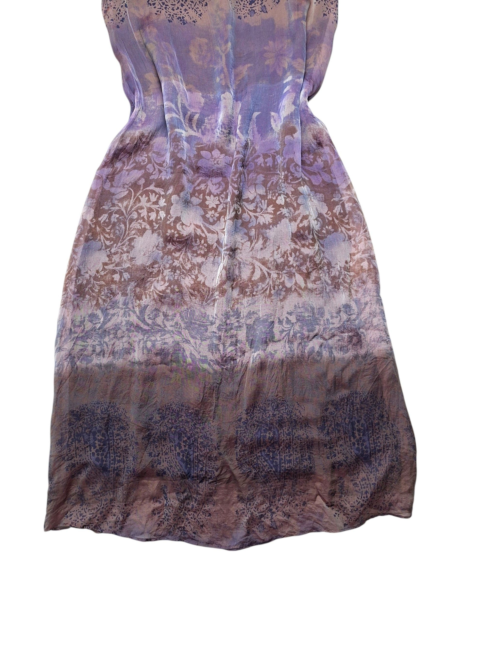 Max Mara Vintage MAX MARA Pura Seta Silk Midi Dress Floral Size S / US 4 / IT 40 - 2 Thumbnail