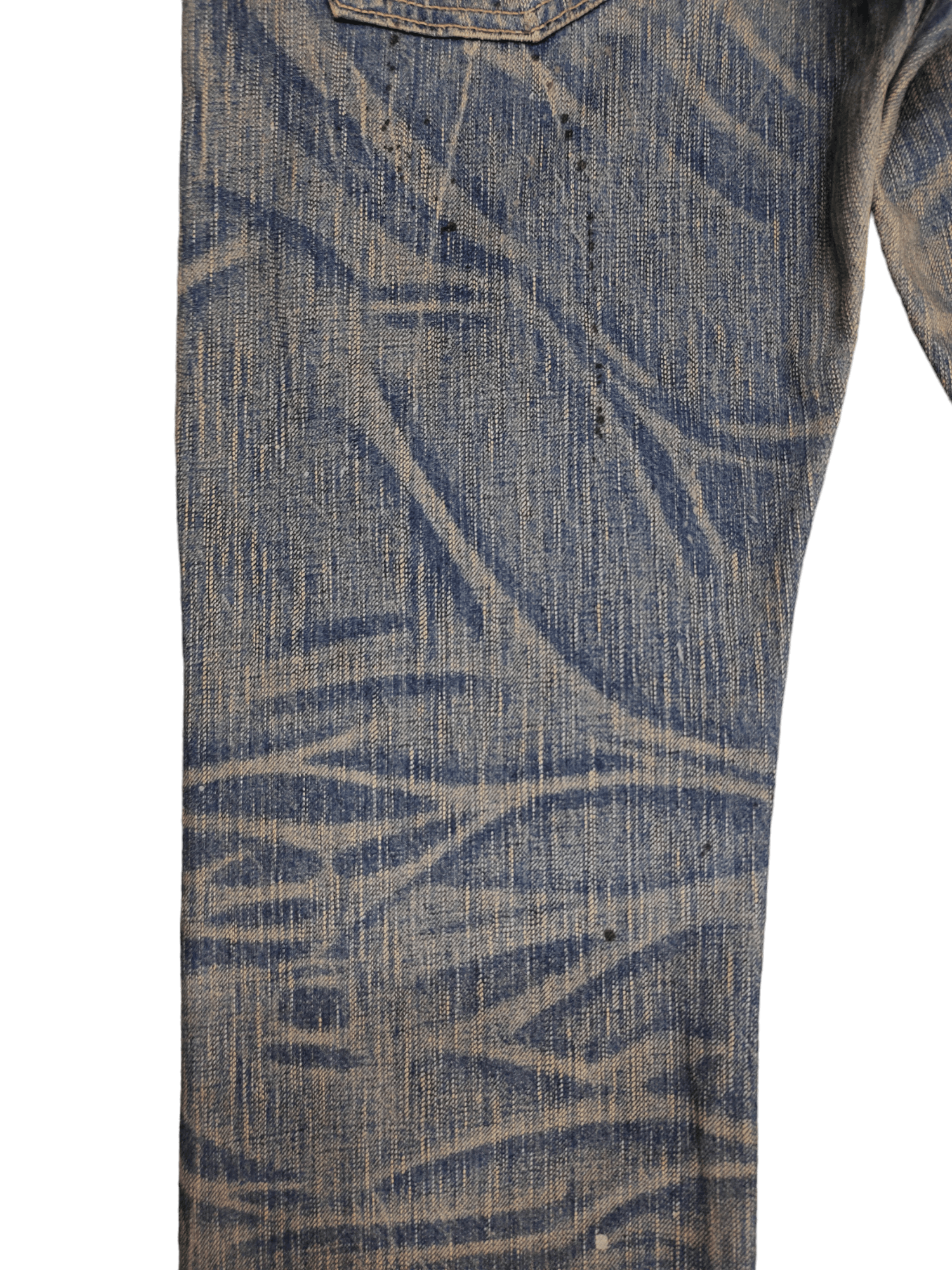 Le Grande Bleu (L.G.B.) Flare Jeans Edwin Blue Trip Clawmark Distress Faded Bootcut Size US 32 / EU 48 - 16 Thumbnail