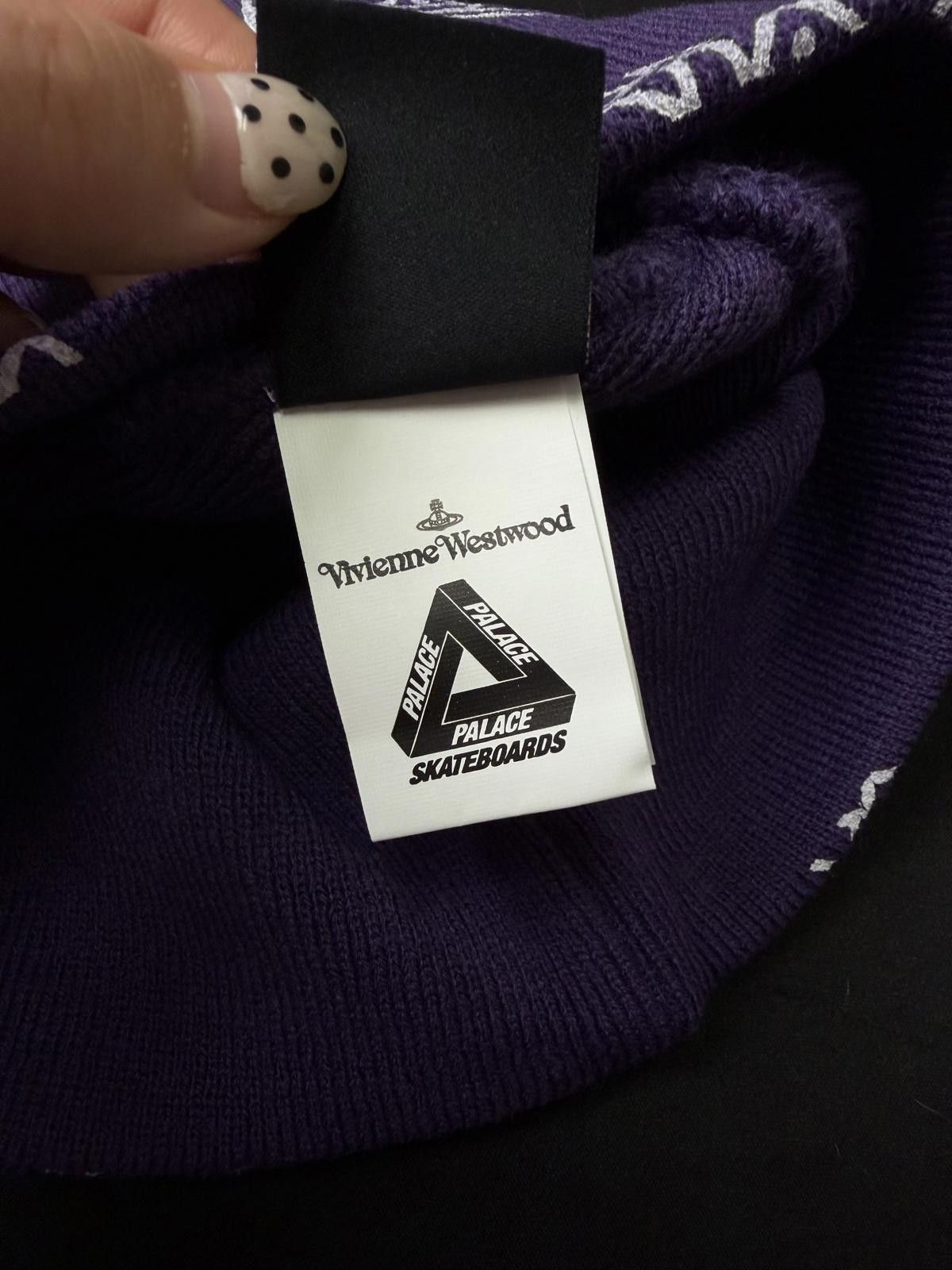Palace × Vivienne Westwood Rare Palace x Vivienne Westwood Jersey Purple No Cuff Beanie Size ONE SIZE - 8 Thumbnail