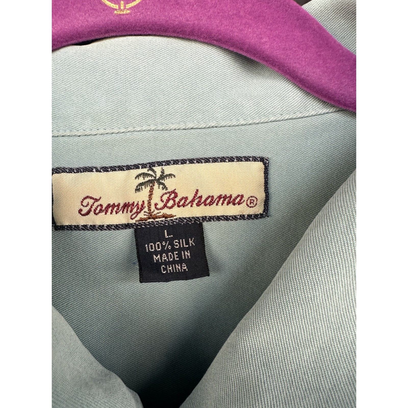 Tommy Bahama Tommy Bahama Men's L Shirt Silk Blue Embroidered Button-Up Casual Travel Size US L / EU 52-54 / 3 - 3 Thumbnail