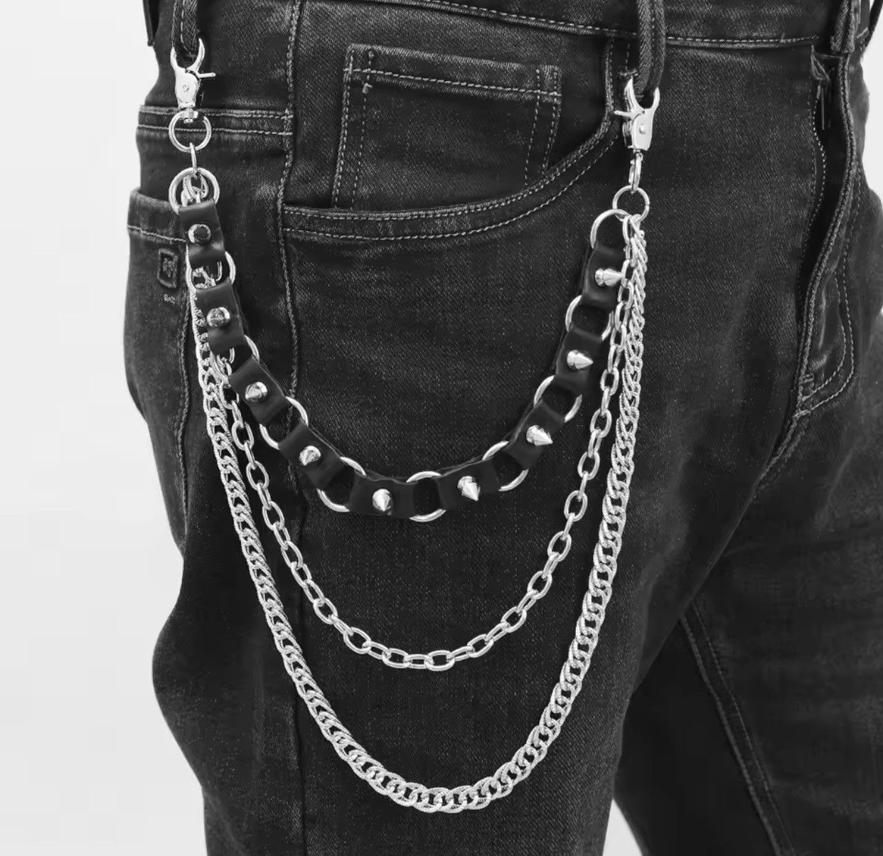 Vintage Punk style multi-layer spiky jeans chain Size ONE SIZE - 1 Thumbnail