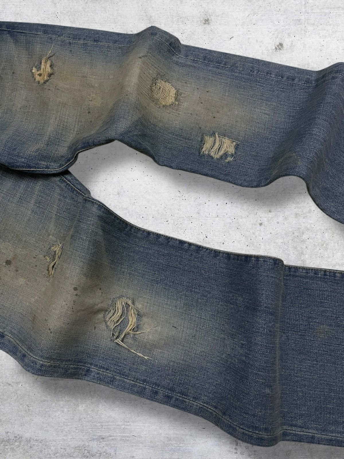 If Six Was Nine VINTAGE NANO UNIVERSE JAPAN DESIGNER MUDWASH RIPPED DENIM Size US 32 / EU 48 - 6 Thumbnail