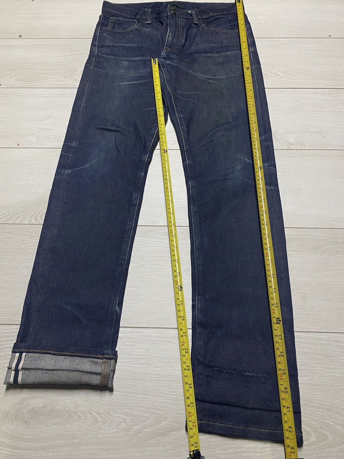 Undercover × Uniqlo Vintage Uniqlo Blue Wash Distressed Repair Skinny Jeans Size US 32 / EU 48 - 13 Thumbnail