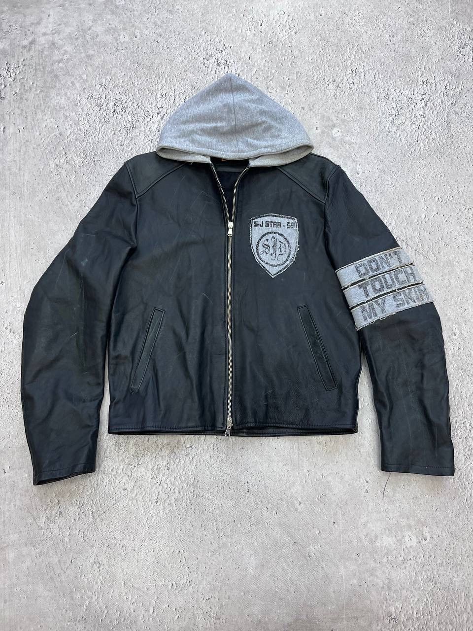 Vintage Vintage 90's 14thaddiction style Leather hood Jacket Size US M / EU 48-50 / 2 - 1 Thumbnail