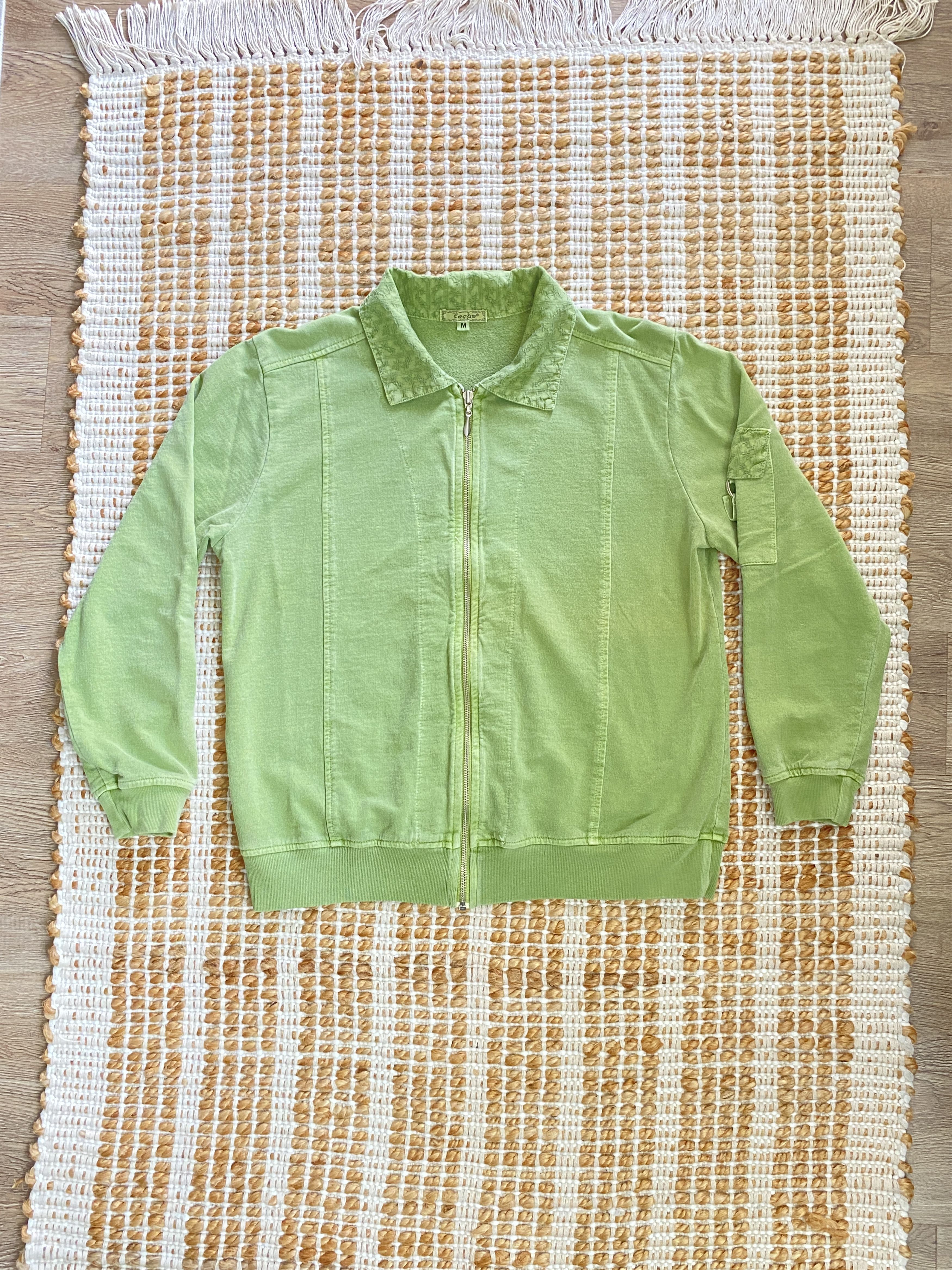 Other Vintage Focus Embroidered Zip-Up Jacket – Light Green Size M / US 6-8 / IT 42-44 - 1 Thumbnail