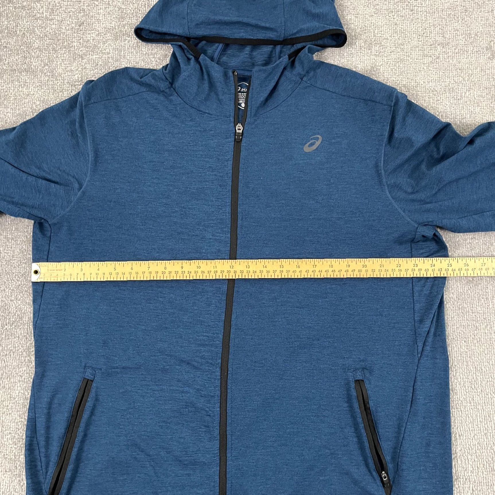 Asics ASICS Jacket 2XL Blue Full Zip Hoodie Pockets Running Activewear Outdoor Sports Regular Fit Mens Size US XXL / EU 58 / 5 - 5 Thumbnail