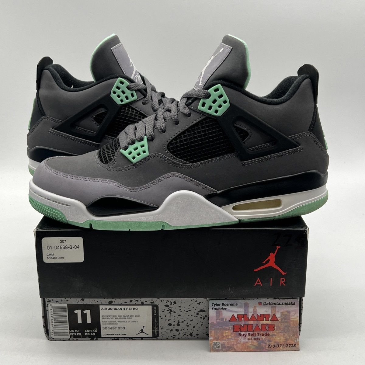 Jordan Brand Air Jordan 4 green glow Size US 11 / EU 44 - 1 Thumbnail
