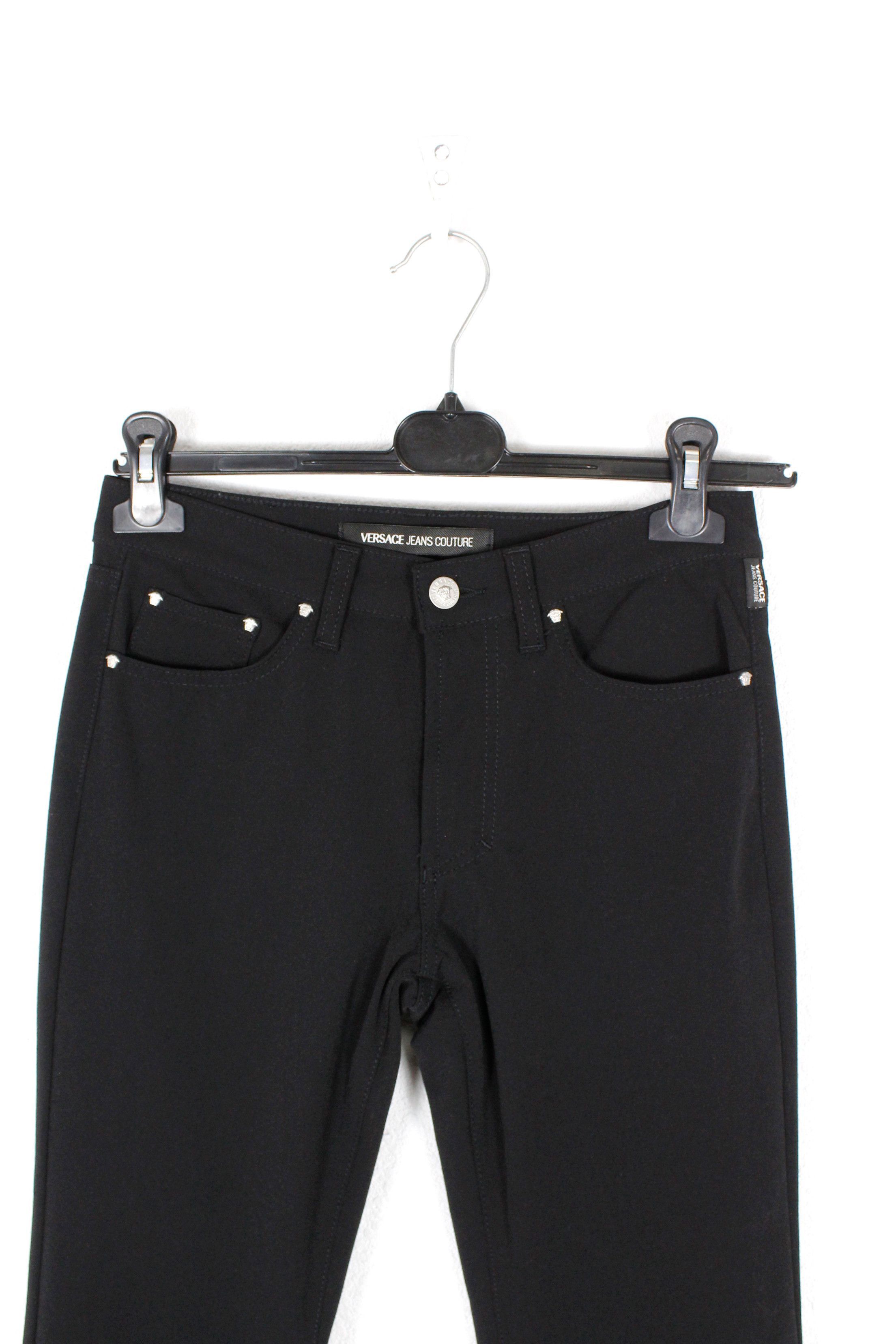 Versace Jeans Couture × Vintage Versace Jeans Couture Elastic Poly/Nylon Flare Pants Y2K Size 26" / US 2 / IT 38 - 2 Thumbnail
