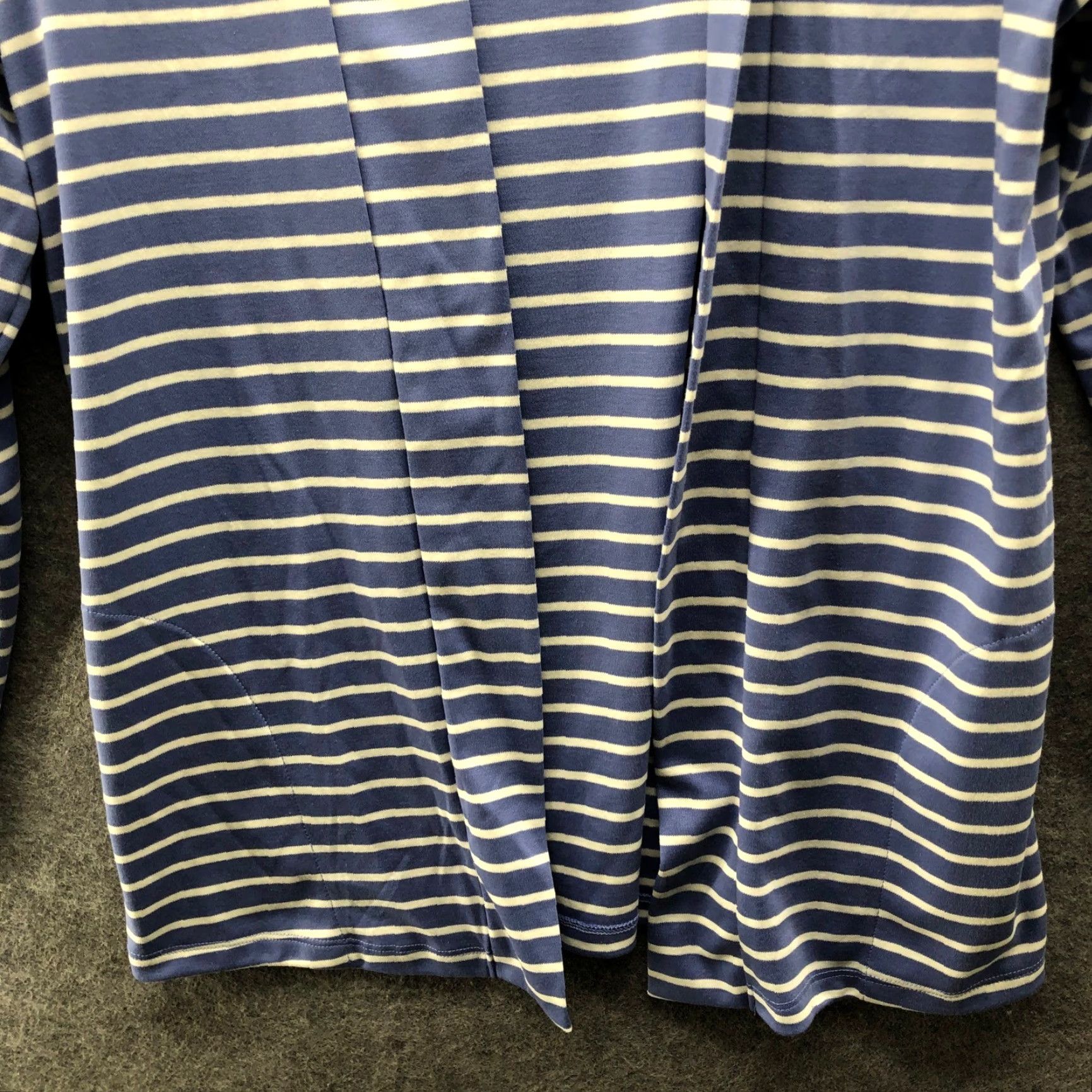 Vintage LL Bean Supima Cotton Cardigan Womens M Blue White Striped Open Front Lightweight Pockets Open Front Casual Travel All Seasons Cardigan Womens/ Girls? Size M / US 6-8 / IT 42-44 - 4 Thumbnail