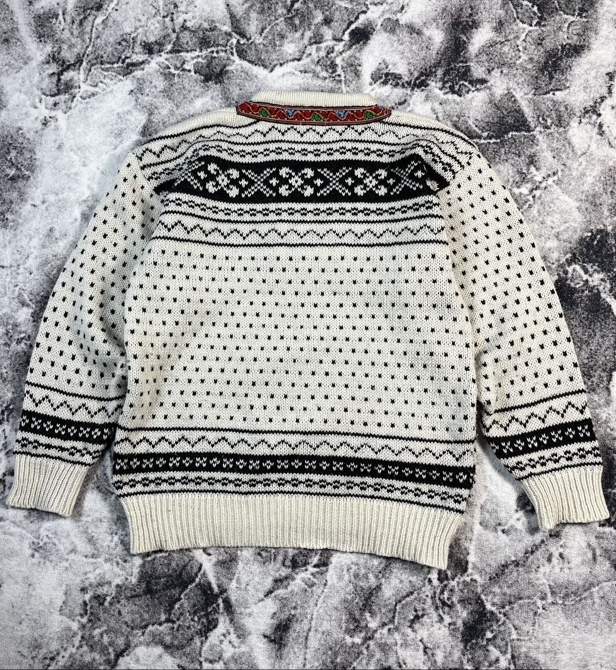 Vintage Norwegian Wool Knit Sweater Traditional Nordic Design XL XXL Size US XL / EU 56 / 4 - 14 Thumbnail