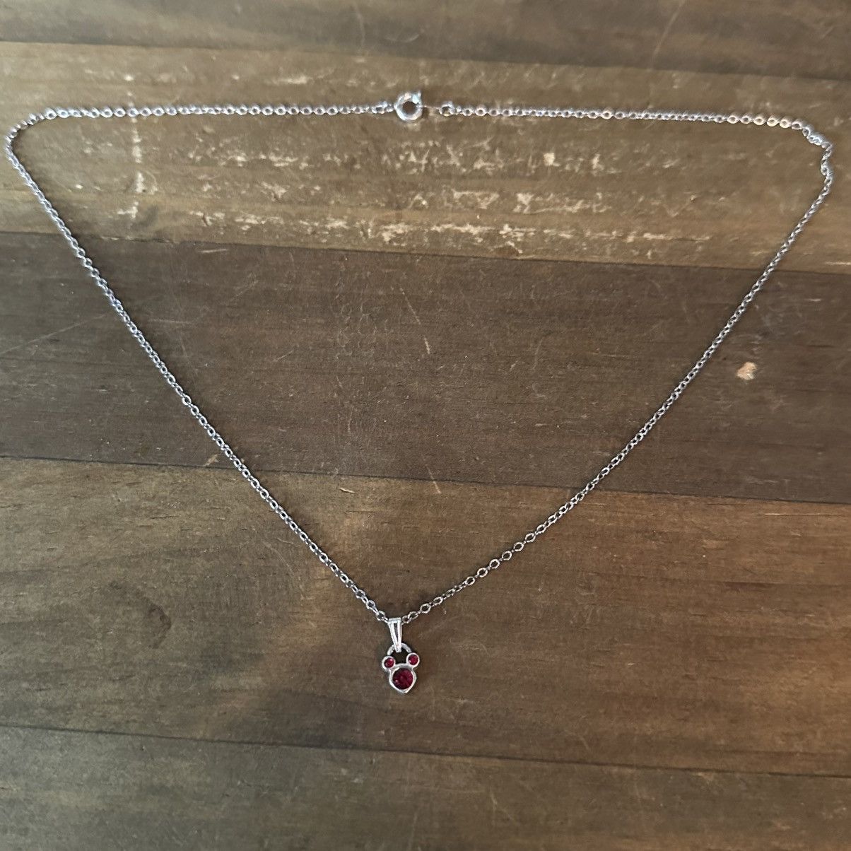 Vintage Vintage silver tone rhinestone Mickey Mouse pendant necklace Size ONE SIZE - 2 Thumbnail