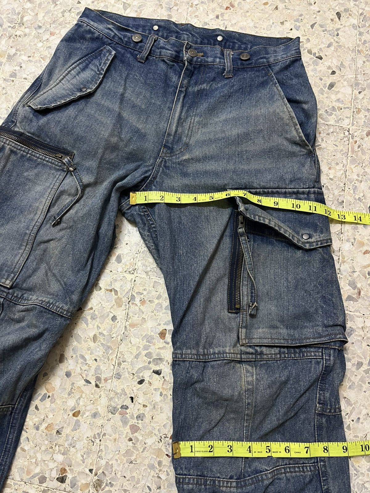 PPFM Japanese brand baggy PPFM Style Cargo Multipocket Denim Size US 31 - 11 Thumbnail