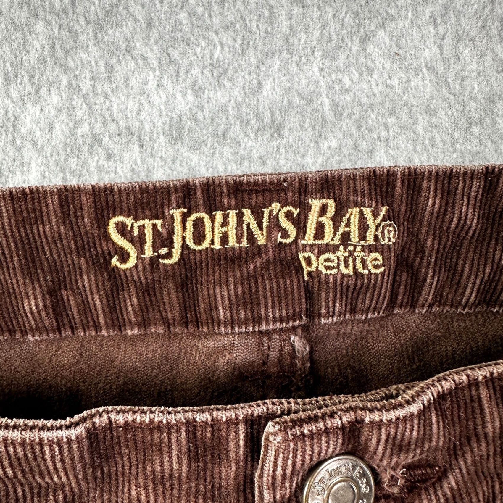 Vintage St. John's Bay Chino Pants Brown Women's 12P Bootcut Corduroy Pockets Regular Inseam 29P Size 34" / US 12 / IT 48 - 5 Thumbnail