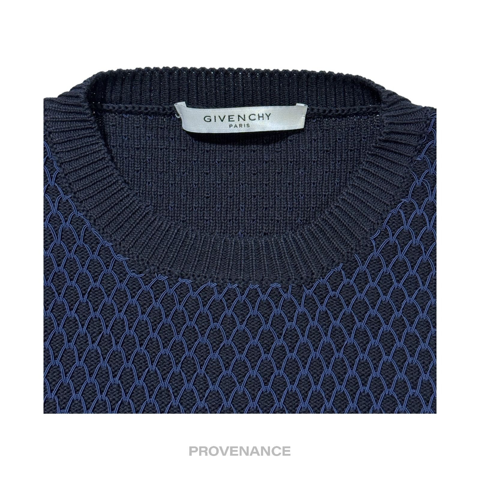 Givenchy 🔴 Givenchy Basketball Net Crewneck Sweater - Navy Blue XS Size US XS / EU 42 / 0 - 3 Thumbnail