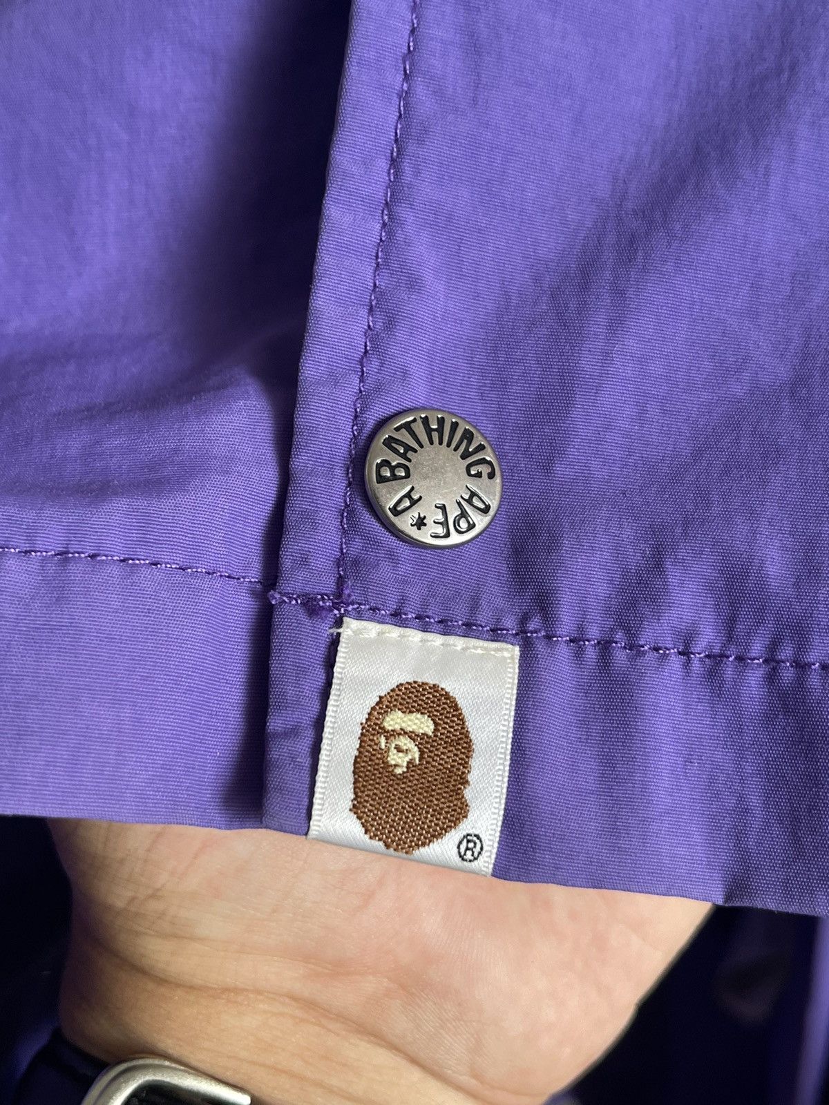 Bape Bape Mad Face College Coach Jacket Purple Size US L / EU 52-54 / 3 - 5 Thumbnail