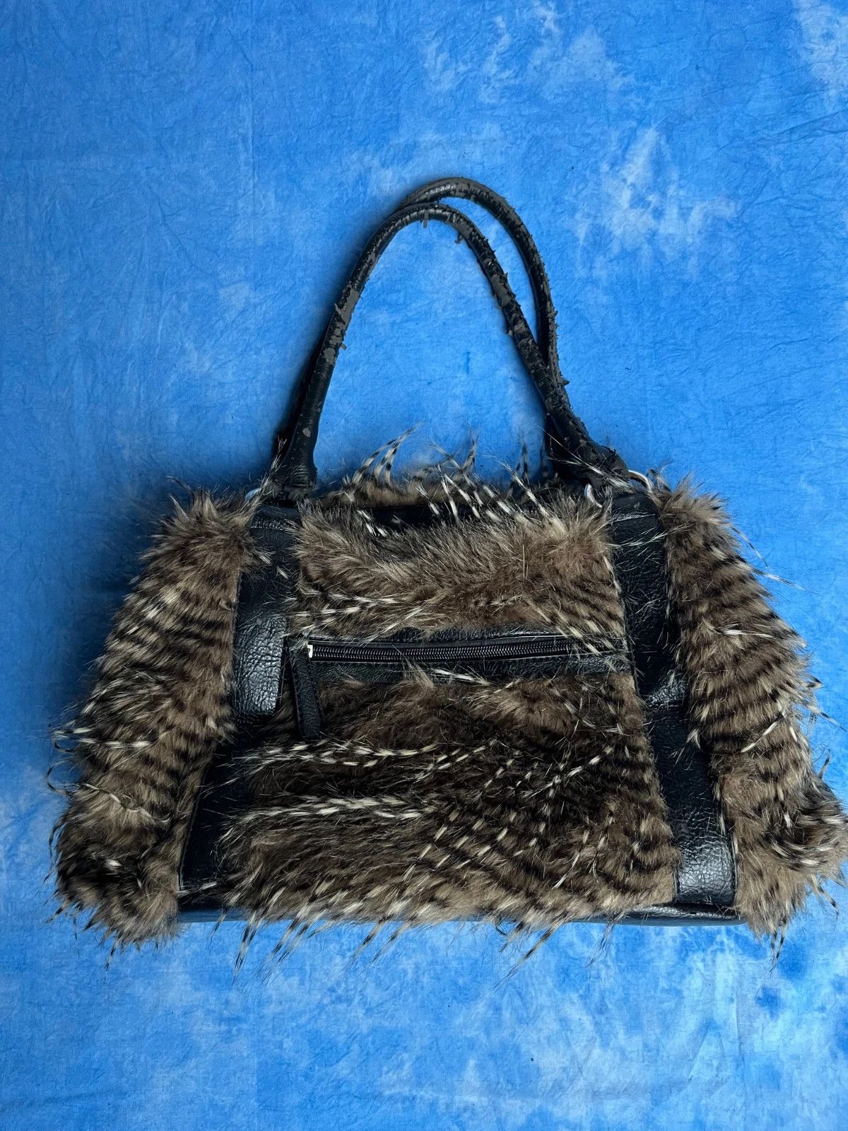 Vintage Vintage 00s Japan Style Faux Fur City Bag Avant Garde y2k Size ONE SIZE - 1 Thumbnail