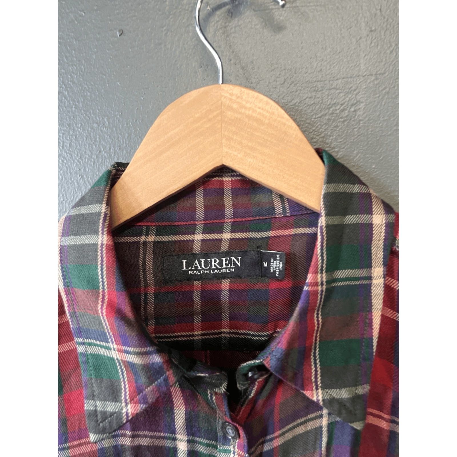 Ralph Lauren Lauren Ralph Lauren Womens Plaid Button-Up Shirt Long Sleeve M Red Size M / US 6-8 / IT 42-44 - 3 Thumbnail